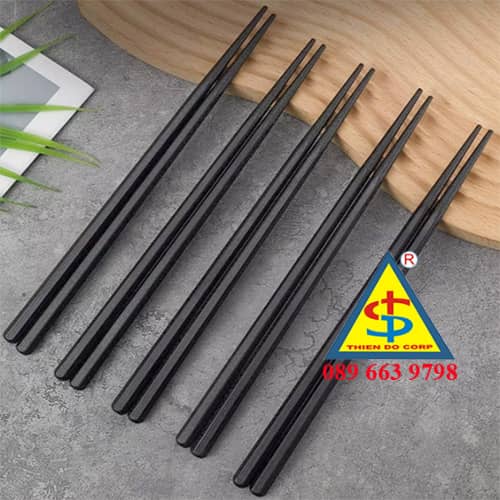 Đũa Kiểu Nhật, đũa Đen Đầu Tròn, đũa nhọn đầu xéo, đũa Melamine đen Chịu Nhiệt