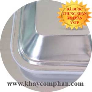 Khay cơm inox 304 4 ngăn có nắp