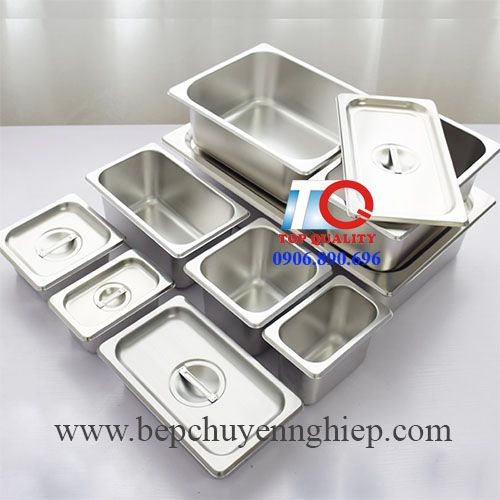 khay gn, khay inox gn, pan inox, khay pan size, con inox pan, con inox có nắp