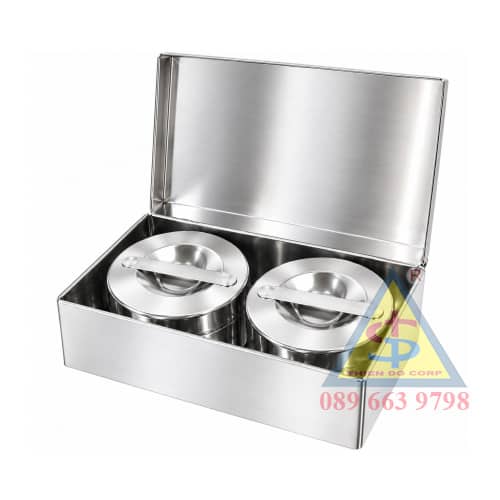hộp đựng mẫu thức ăn bộ y tế, hộp chữ nhật đựng 2 hủ tròn lưu mẫu thức ăn