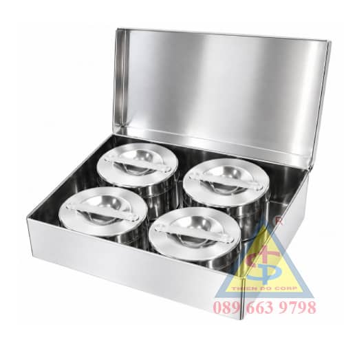 hộp lưu mẫu thức ăn inox 4 hủ 200ml 300ml 500ml