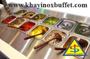 Khay inox bán trái cây hoa quả tự chọn