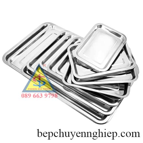 khay inox chữ nhật, khay inox đựng thực phẩm, khay inox sâu, khay inox cạn