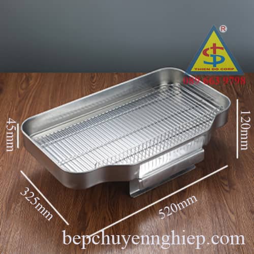 khay hứng dầu cho máy chiên nhúng, khay có vỉ móc bên hông máy chiên, khay vỉ rao dầu máy chiên nhúng, khay vỉ hứng ráo dầu cho lò chiên nhúng