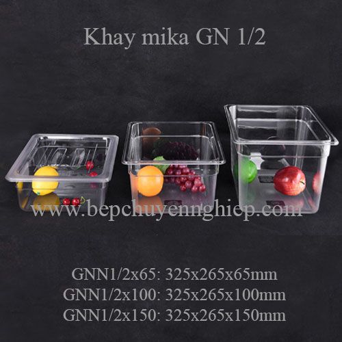 khay mika nhựa gn 1/2, khay 1/2, pc food pan, pc food tray 1/2