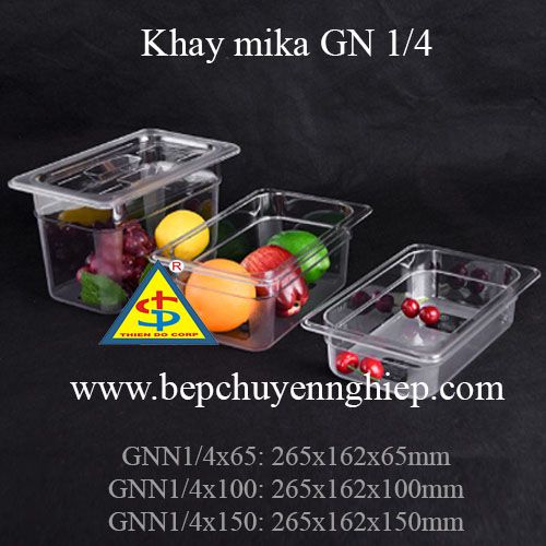 khay mika nhựa gn 1/4, khay 1/4, pc food pan, pc food tray 1/4