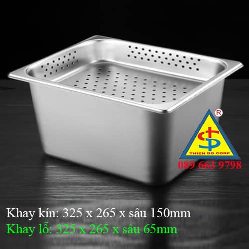 khay rổ inox sâu 65mm