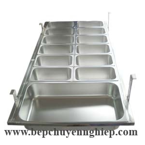 khung inox đặt khay đựng kem