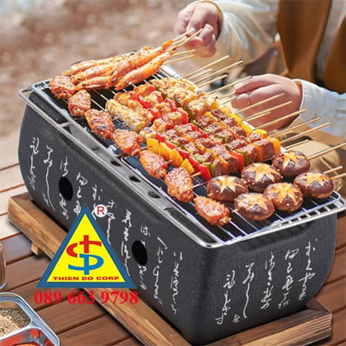 bếp nướng than BBQ kiểu Nhật, lò nướng than tròn, bếp đun trà tại bàn