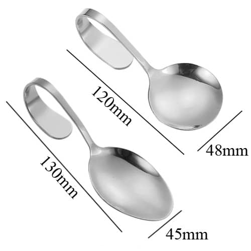kích thước muỗng thìa cán cong, muỗng sushi, muỗng cán móc