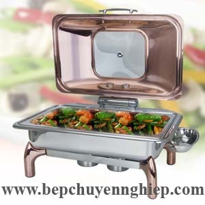 nồi buffet, noi buffet, nồi buffet oblong vàng đồng, noi bupphe, nồi hâm nóng thức ăn nắp hơi, noi buffet nap ben
