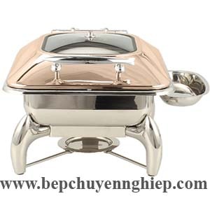 noi buffet cao cap, nồi buffet vàng hồng, nồi buffet nắp ben hơi, nồi buffet nắp kính, nồi hâm thức ăn tiệc buffet nắp kính