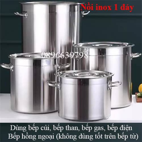 kinh nghiệm chọn nồi inox nấu bánh chưng bánh tét, nơi bán nồi nấu bánh chưng bánh tét uy tín, nồi inox 1 đáy nấu củi than gas 50 70 100 165 lít