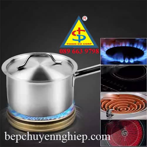 quánh inox, nồi nấu sốt, nồi nấu bột, quánh inox nấu sốt, nồi một tay cầm, dụng cụ bếp nhà hàng