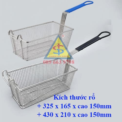 Rổ chiên inox bếp nhúng, Giỏ chiên ngập dầu, Rổ chiên nhúng công nghiệp, Giỏ chiên gà rán khoai tây