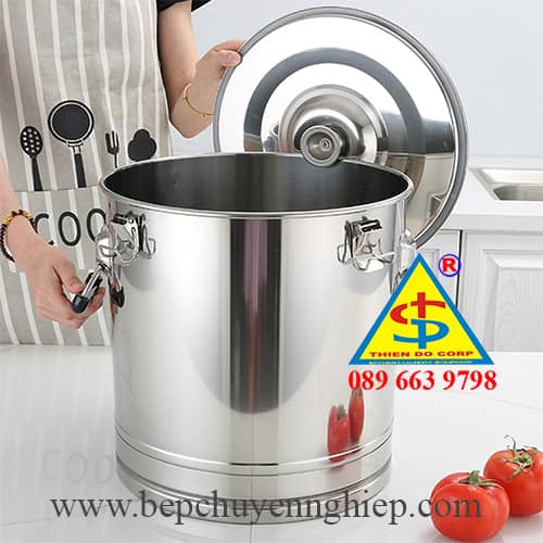 thung inox dung thuc an, thung inox cho thuc an, thung inox dung thuc an mang di, thung chia thuc an, noi chia thuc an