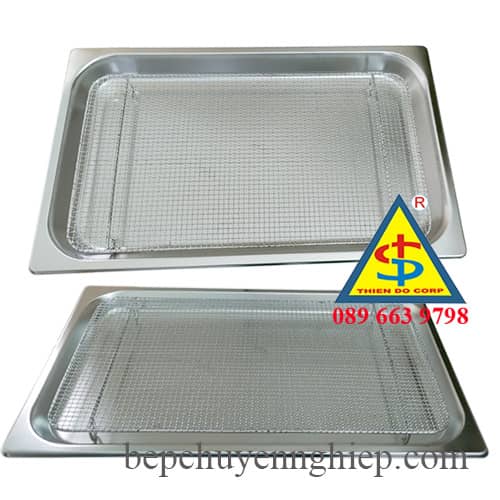 khay lưới, vỉ lưới cho khay gn, vỉ ráo dầu, vỉ inox đặt trog khay gn 1/1 1/2 1/3 1/6