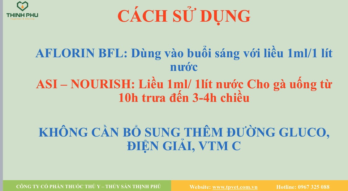 Cách dùng của AFLORIN BF L & ASI-NOURISH