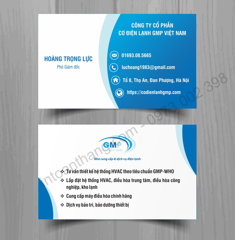 mẫu card màu xanh