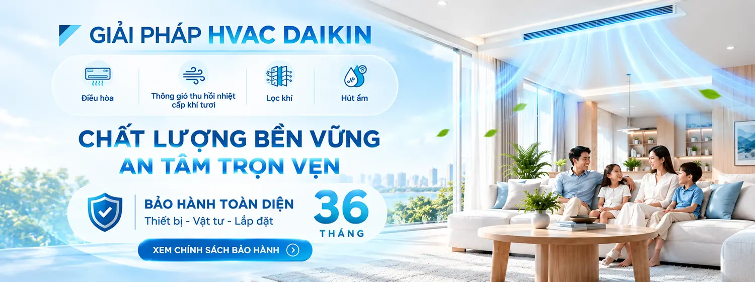 Lắp điều hòa Daikin bảo hành lắp đặt 36 tháng