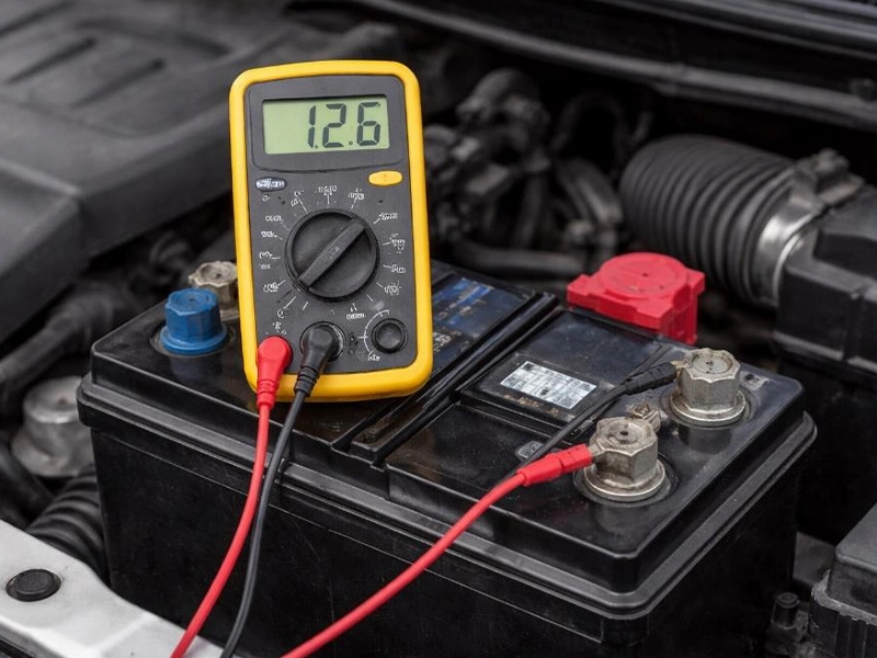 Đo điện áp ắc quy Ford Ranger bằng đồng hồ vạn năng