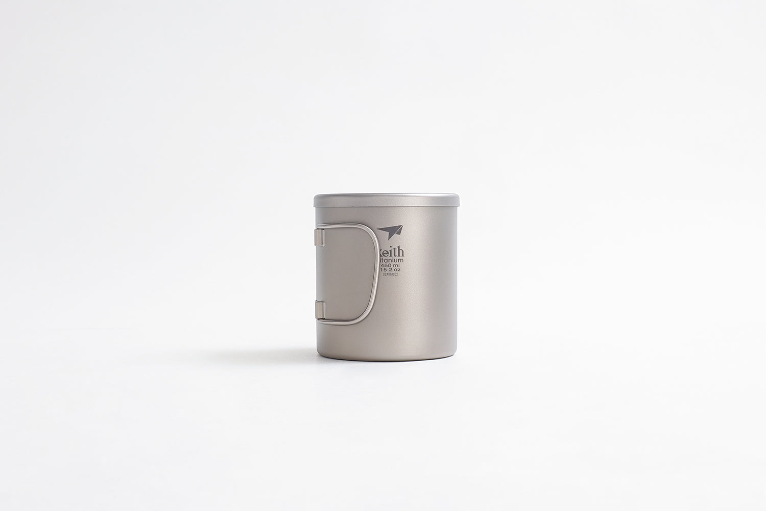 Keith Ti3353 - Double-Wall Titanium Mug with Folding Handle and Lid