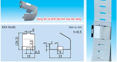 Kích thước kẹp cố định dải kim loại đa năng