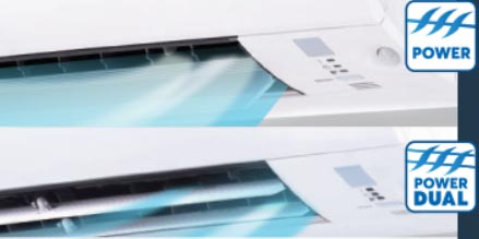 Cánh đảo gió kép / đơn ở dàn lạnh FTKS60GVMV mạnh mẽ