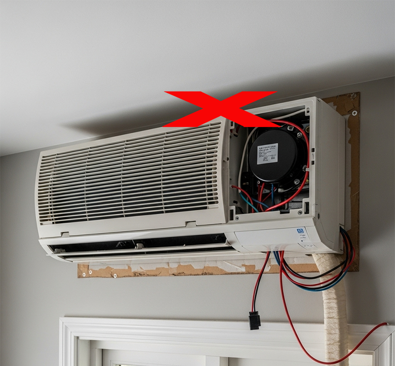 Sai lầm khi lắp điều hòa không chừa ô kỹ thuật