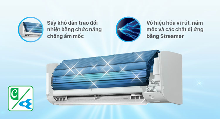 Chống ẩm mốc với công nghệ Streamer mang lại không gian trong lành nhất với điều hoà FTKF35XVMV cong-nghe-chong-am-moc-trang-bi-tren-dieu-hoa-ftkf35xvmv