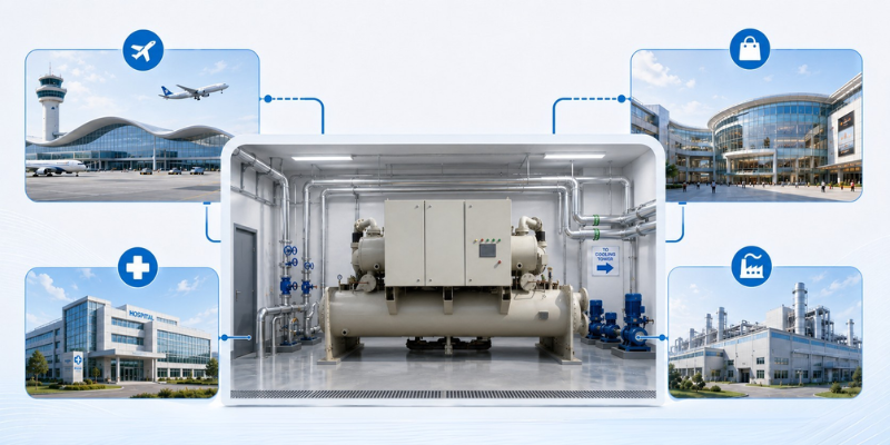 Chiller giải nhiệt nước ZUW-B cho nhà máy, tòa nhà và bệnh viện