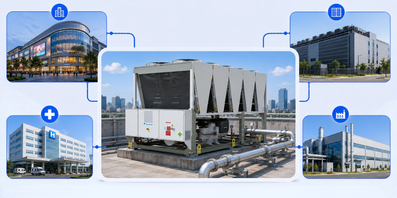 Chiller EWAD-TZ B giải pháp cho trung tâm thương mại, bệnh viện, data center