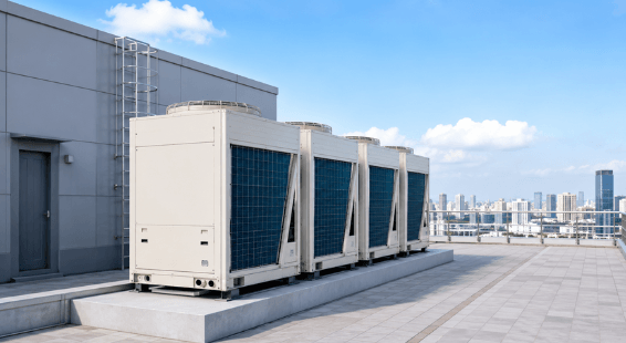 Chiller giải nhiệt gió Daikin có thể lắp ngoài trời mà không cần tháp và vòng nước giải nhiệt riêng Chiller giải nhiệt gió Daikin có thể lắp ngoài trời mà không cần tháp và vòng nước giải nhiệt riêng