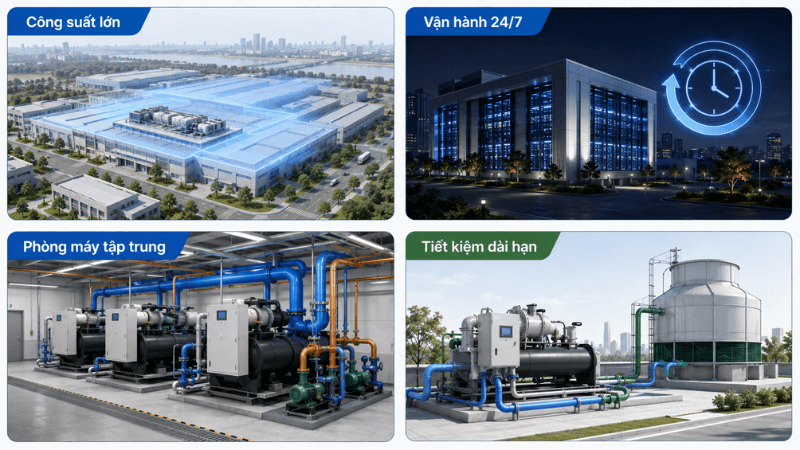 Chiller giải nhiệt nước Daikin cần được lựa chọn theo tải, phòng máy và chiến lược dự phòng Chiller giải nhiệt nước Daikin cần được lựa chọn theo tải, phòng máy và chiến lược dự phòng