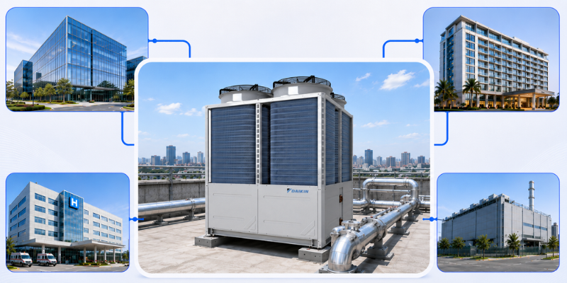 Chiller UAL-ER6 giải pháp cho văn phòng, khách sạn, trường học và nhà máy Chiller UAL-ER6 giải pháp cho văn phòng, khách sạn, trường học và nhà máy