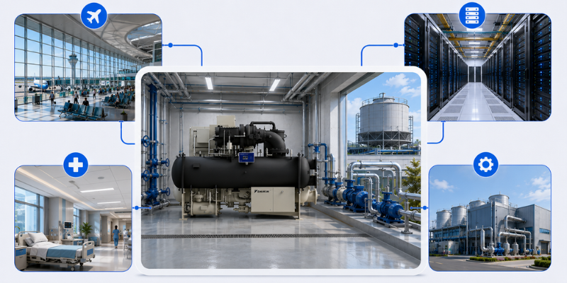 Chiller WTCV giải pháp cho data center, sân bay, bệnh viện và nhà máy