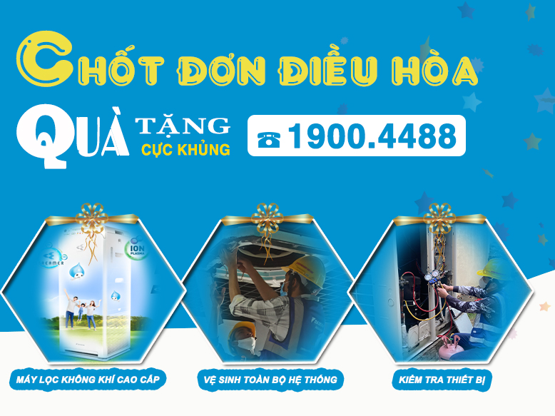 Lắp Điều Hoà Tặng Máy Lọc Không Khí Cao Cấp & Nhiều Quà Tặng Hấp Dẫn