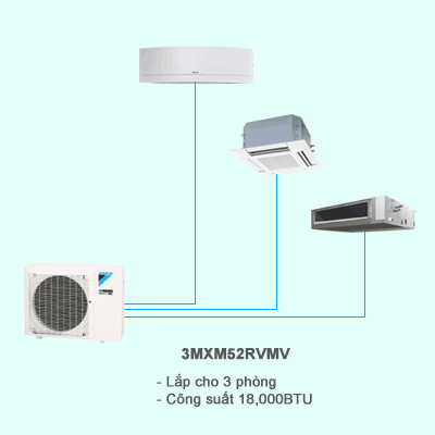 Điều hòa multi Daikin 2 chiều 3MXM52RVMV 18,000BTU R32