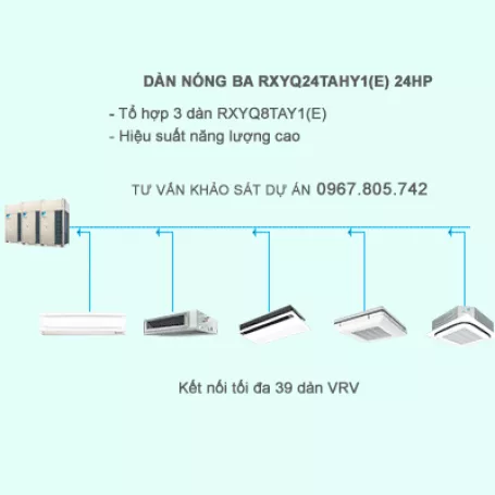 Điều hòa trung tâm Daikin 2 chiều VRV IV RXYQ24TAHY1(E) 24HP