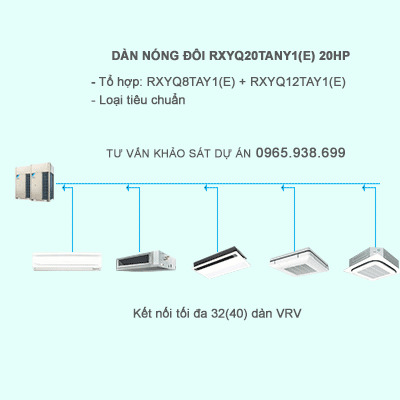 Điều hòa trung tâm Daikin 2 chiều VRV IV RXYQ20TANY1(E) 20HP