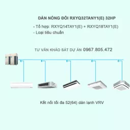 Điều hòa trung tâm Daikin  2 chiều VRV IV RXYQ32TANY1(E) 32HP