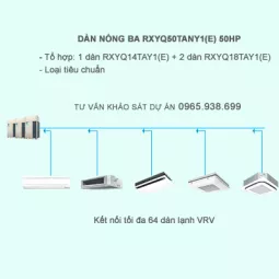 Điều hòa trung tâm Daikin 2 chiều VRV IV RXYQ50TANY1(E) 50HP