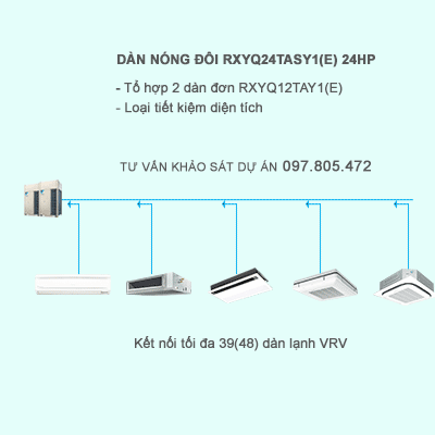 Điều hòa trung tâm Daikin 2 chiều VRV IV RXYQ24TASY1(E) 24HP