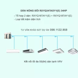 Điều hòa trung tâm Daikin  2 chiều VRV IV RXYQ34TASY1(E) 34HP