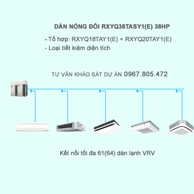 Điều hòa trung tâm Daikin 2 chiều VRV IV RXYQ38TASY1(E) 38HP