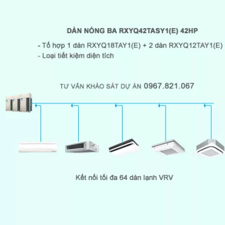 Điều hòa trung tâm Daikin  2 chiều VRV IV RXYQ42TASY1(E) 42HP