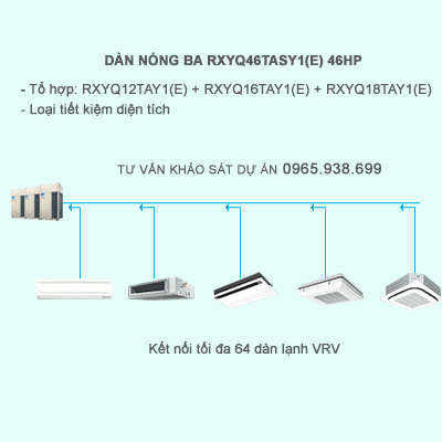 Điều hòa trung tâm Daikin 2 chiều VRV IV RXYQ46TASY1(E) 46HP