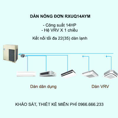 Máy lạnh điều hòa trung tâm Daikin VRV X RXUQ14AYM 14HP 1 chiều