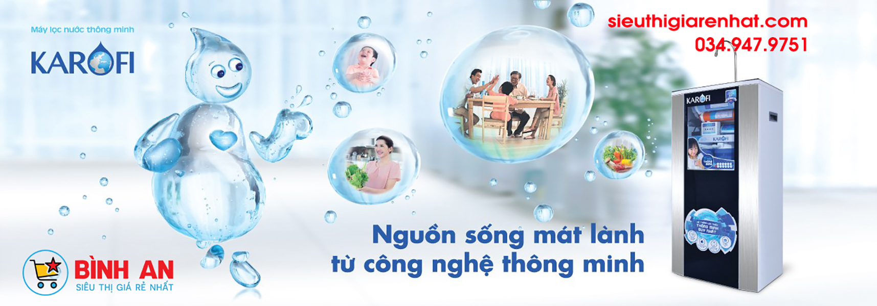 Máy lọc nước tinh khiết thương hiệu Karofi cao cấp