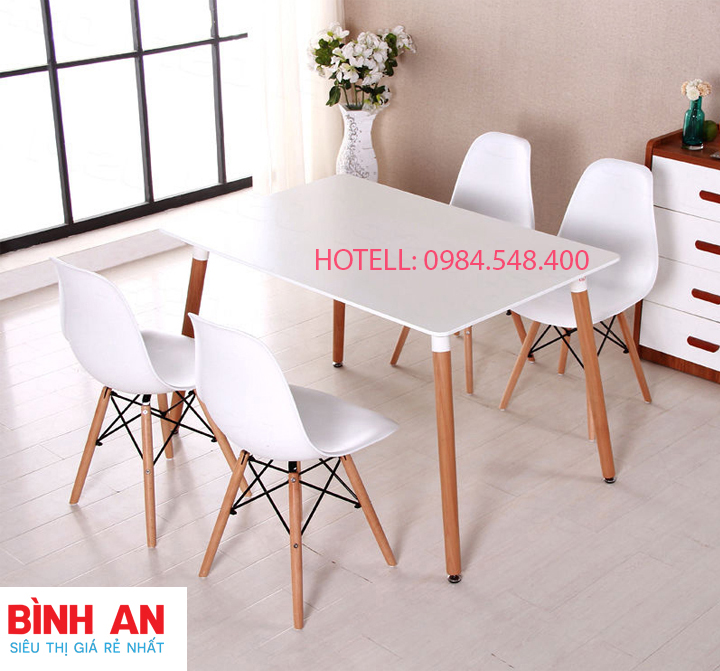 bộ bàn ăn eames 80*120